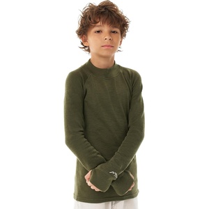 image:image100 Merino Wool Kids Long Sleeve Turtleneck Midweight Thermal Base Layer  Unisex Soft NonItchy 250 GSM KidsYouth Clothes School Undershirt Moisture Wicking 175um OdorResistant Boys amp Girls260 Dark Olive