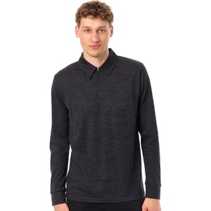 image:image100 Merino Wool Polo Shirt Men  Quarter Zip Long and Short Sleeve  Lightweight Breathable Merino Wool Casual Shirts Naturally AntiOdor MoistureWicking Ideal for Travel Everyday WearCharcoal Grey Long