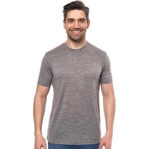 image:image100 Merino Wool Shirt Men  Short Sleeve Top Sport Thermal Base Layer  Lightweight Breathable Merino Wool Undershirt Naturally OdorResistant MoistureWicking Ideal for Hiking Sport TravelGrey Melange