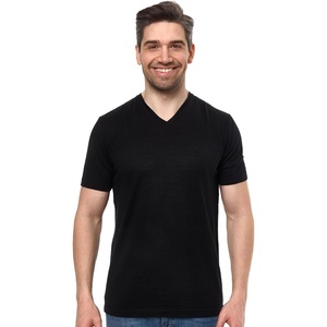 image:image100 Merino Wool Shirt Men  Short Sleeve Top Sport Thermal Base Layer  Lightweight Breathable Merino Wool Undershirt Naturally OdorResistant MoistureWicking Ideal for Hiking Sport TravelBlack V