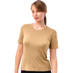 image:image100 Merino Wool Shirt Women  Short Sleeve Tee Base Layer Top Undershirt  Lightweight Breathable Merino Wool TShirt Naturally OdorResistant Soft MoistureWicking Hiking OutdoorTan