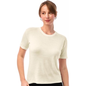 image:image100 Merino Wool Shirt Women  Short Sleeve Tee Base Layer Top Undershirt  Lightweight Breathable Merino Wool TShirt Naturally OdorResistant Soft MoistureWicking Hiking OutdoorWhite Creamy