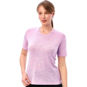 image:image100 Merino Wool Shirt Women  Short Sleeve Tee Base Layer Top Undershirt  Lightweight Breathable Merino Wool TShirt Naturally OdorResistant Soft MoistureWicking Hiking OutdoorHeather Lilac
