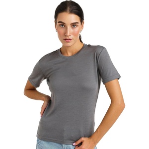 image:image100 Merino Wool Shirt Women  Short Sleeve Tee Base Layer Top Undershirt  Lightweight Breathable Merino Wool TShirt Naturally OdorResistant Soft MoistureWicking Hiking OutdoorPerfect Gray