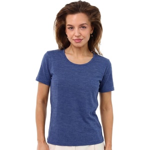 image:image100 Merino Wool Shirt Women  Short Sleeve Tee Base Layer Top Undershirt  Lightweight Breathable Merino Wool TShirt Naturally OdorResistant Soft MoistureWicking Hiking OutdoorChicago Blues Scoop