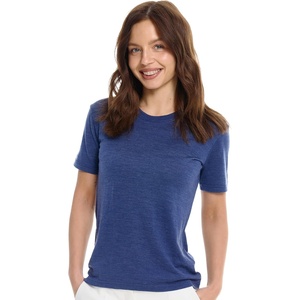 image:image100 Merino Wool Shirt Women  Short Sleeve Tee Base Layer Top Undershirt  Lightweight Breathable Merino Wool TShirt Naturally OdorResistant Soft MoistureWicking Hiking OutdoorChicago Blues
