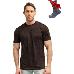 image:image100 Merino Wool TShirt Men  Base Layer Top Undershirt with Hiking Socks  Lightweight Breathable Merino Wool Thermal Shirt Naturally OdorResistant MoistureWicking Ideal for Hiking TravelMetal Grey