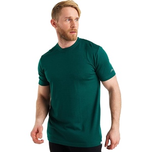 image:image100 Merino Wool TShirt Men  Short Sleeve Undershirt Base Layer Top  Lightweight Breathable Merino Wool Tees Naturally OdorResistant Soft Hiking Shirt Sport Travel Running Gym WorkRainforest Green