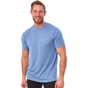 image:image100 Merino Wool TShirt Men  Short Sleeve Undershirt Base Layer Top  Lightweight Breathable Merino Wool Tees Naturally OdorResistant Soft Hiking Shirt Sport Travel Running Gym WorkWoodland Grey Blue