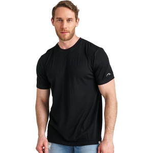 image:image100 Merino Wool TShirt Men  Short Sleeve Undershirt Base Layer Top  Lightweight Breathable Merino Wool Tees Naturally OdorResistant Soft Hiking Shirt Sport Travel Running Gym WorkHeat Black