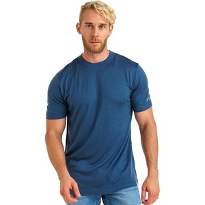 image:image100 Merino Wool TShirt Men  Short Sleeve Undershirt Base Layer Top  Lightweight Breathable Merino Wool Tees Naturally OdorResistant Soft Hiking Shirt Sport Travel Running Gym WorkDenim Blue
