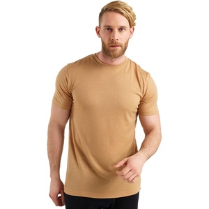 image:image100 Merino Wool TShirt Men  Short Sleeve Undershirt Base Layer Top  Lightweight Breathable Merino Wool Tees Naturally OdorResistant Soft Hiking Shirt Sport Travel Running Gym WorkCamel