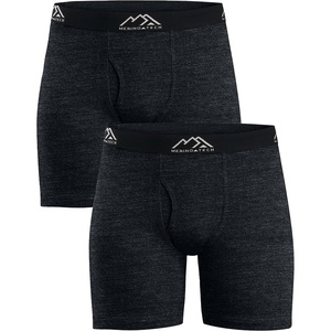 image:image100 Merino Wool Underwear Mens  12 Pack Boxer Briefs for Men 175um  Soft NonItchy Moisture wicking Breathable 190 GSM Thermal Underwear Cooling OdorResistant Mens Wool Base Layer2 Pack  190 Heathered Black