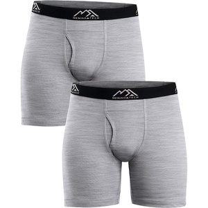 image:image100 Merino Wool Underwear Mens  12 Pack Boxer Briefs for Men 175um  Soft NonItchy Moisture wicking Breathable 190 GSM Thermal Underwear Cooling OdorResistant Mens Wool Base Layer2 Pack  190 Heathered Grey