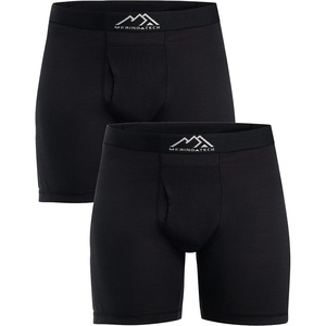 image:image100 Merino Wool Underwear Mens  12 Pack Boxer Briefs for Men 175um  Soft NonItchy Moisture wicking Breathable 190 GSM Thermal Underwear Cooling OdorResistant Mens Wool Base Layer2 Pack  190 Black