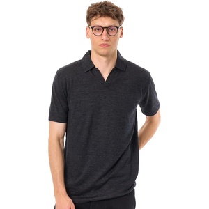 image:image100 Merino Wool V Neck Polo Shirts for Men  Short amp Long Sleeve Shirt  Lightweight Breathable Merino Wool Naturally AntiOdor MoistureWicking Ideal for Work Travel Everyday Wear LayeringCharcoal Grey