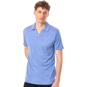 image:image100 Merino Wool V Neck Polo Shirts for Men  Short amp Long Sleeve Shirt  Lightweight Breathable Merino Wool Naturally AntiOdor MoistureWicking Ideal for Work Travel Everyday Wear LayeringDeep Blue