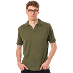 image:image100 Merino Wool V Neck Polo Shirts for Men  Short amp Long Sleeve Shirt  Lightweight Breathable Merino Wool Naturally AntiOdor MoistureWicking Ideal for Work Travel Everyday Wear LayeringDark Olive