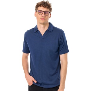 image:image100 Merino Wool V Neck Polo Shirts for Men  Short amp Long Sleeve Shirt  Lightweight Breathable Merino Wool Naturally AntiOdor MoistureWicking Ideal for Work Travel Everyday Wear LayeringNavy