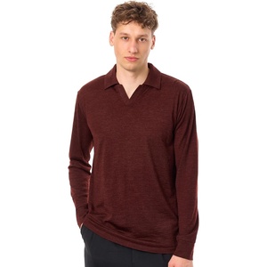 image:image100 Merino Wool V Neck Polo Shirts for Men  Short amp Long Sleeve Shirt  Lightweight Breathable Merino Wool Naturally AntiOdor MoistureWicking Ideal for Work Travel Everyday Wear LayeringBordo Long