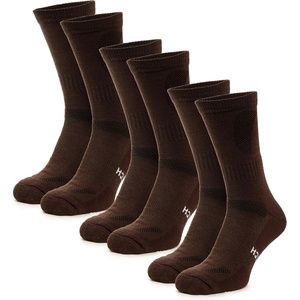 image:imageMerino Wool Socks for Men amp Women  36 Pack Wool Hiking Socks  Crew Style  Soft Itch Free Merino Wool Thick SocksCrew Socks for Work Cushioned with AntiBlister Protection Moisture Wicking SocksBrown Pack of 3