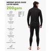 image:image100 Merino Wool Base Layer Mens  Thermal Underwear Set with Neck Gaiter  Midweight Breathable Merino Wool Shirts Bottom Naturally OdorResistant Ideal for Hiking Skiing ColdWeather Layering200 Heathered Black
