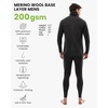 image:image100 Merino Wool Base Layer Mens  Thermal Underwear Set with Neck Gaiter  Midweight Breathable Merino Wool Shirts Bottom Naturally OdorResistant Ideal for Hiking Skiing ColdWeather Layering200 Charcoal