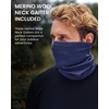 image:image100 Merino Wool Base Layer Mens  Thermal Underwear Set with Neck Gaiter  Midweight Breathable Merino Wool Shirts Bottom Naturally OdorResistant Ideal for Hiking Skiing ColdWeather Layering200 Windsor Blue