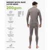 image:image100 Merino Wool Base Layer Mens  Thermal Underwear Set with Neck Gaiter  Midweight Breathable Merino Wool Shirts Bottom Naturally OdorResistant Ideal for Hiking Skiing ColdWeather Layering200 Grey Melange