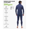 image:image100 Merino Wool Base Layer Mens  Thermal Underwear Set with Neck Gaiter  Midweight Breathable Merino Wool Shirts Bottom Naturally OdorResistant Ideal for Hiking Skiing ColdWeather Layering200 Windsor Blue