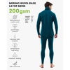 image:image100 Merino Wool Base Layer Mens  Thermal Underwear Set with Neck Gaiter  Midweight Breathable Merino Wool Shirts Bottom Naturally OdorResistant Ideal for Hiking Skiing ColdWeather Layering200 Deep Teal