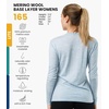 image:image100 Merino Wool Base Layer Women  Long Sleeve Thermal Shirt with Socks  Lightweight Midweight Heavyweight Shirts Naturally OdorResistant Breathable Hiking Cold Weather Base Layer165 Arctic