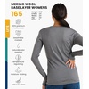 image:image100 Merino Wool Base Layer Women  Long Sleeve Thermal Shirt with Socks  Lightweight Midweight Heavyweight Shirts Naturally OdorResistant Breathable Hiking Cold Weather Base Layer165 Perfect Grey