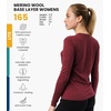 image:image100 Merino Wool Base Layer Women  Long Sleeve Thermal Shirt with Socks  Lightweight Midweight Heavyweight Shirts Naturally OdorResistant Breathable Hiking Cold Weather Base Layer165 Burgundy