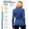 image:image100 Merino Wool Base Layer Women  Long Sleeve Thermal Shirt with Socks  Lightweight Midweight Heavyweight Shirts Naturally OdorResistant Breathable Hiking Cold Weather Base LayerWindsor Blue 250