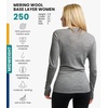 image:image100 Merino Wool Base Layer Women  Long Sleeve Thermal Shirt with Socks  Lightweight Midweight Heavyweight Shirts Naturally OdorResistant Breathable Hiking Cold Weather Base LayerGray Heather 250