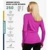 image:image100 Merino Wool Base Layer Women  Long Sleeve Thermal Shirt with Socks  Lightweight Midweight Heavyweight Shirts Naturally OdorResistant Breathable Hiking Cold Weather Base Layer250 Violet