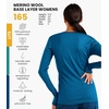 image:image100 Merino Wool Base Layer Women  Long Sleeve Thermal Shirt with Socks  Lightweight Midweight Heavyweight Shirts Naturally OdorResistant Breathable Hiking Cold Weather Base Layer165 Denim Blue