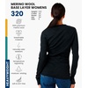 image:image100 Merino Wool Base Layer Women  Long Sleeve Thermal Shirt with Socks  Lightweight Midweight Heavyweight Shirts Naturally OdorResistant Breathable Hiking Cold Weather Base Layer320 Charcoal Grey