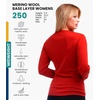 image:image100 Merino Wool Base Layer Women  Long Sleeve Thermal Shirt with Socks  Lightweight Midweight Heavyweight Shirts Naturally OdorResistant Breathable Hiking Cold Weather Base Layer250 Cherry Red