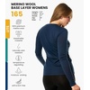 image:image100 Merino Wool Base Layer Women  Long Sleeve Thermal Shirt with Socks  Lightweight Midweight Heavyweight Shirts Naturally OdorResistant Breathable Hiking Cold Weather Base Layer165 Navy