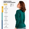image:image100 Merino Wool Base Layer Women  Long Sleeve Thermal Shirt with Socks  Lightweight Midweight Heavyweight Shirts Naturally OdorResistant Breathable Hiking Cold Weather Base Layer165 Forest Green