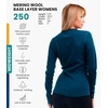 image:image100 Merino Wool Base Layer Women  Long Sleeve Thermal Shirt with Socks  Lightweight Midweight Heavyweight Shirts Naturally OdorResistant Breathable Hiking Cold Weather Base Layer250 Deep Teal