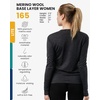 image:image100 Merino Wool Base Layer Women  Long Sleeve Thermal Shirt with Socks  Lightweight Midweight Heavyweight Shirts Naturally OdorResistant Breathable Hiking Cold Weather Base Layer165 Melange Black