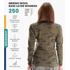 image:image100 Merino Wool Base Layer Women  Long Sleeve Thermal Shirt with Socks  Lightweight Midweight Heavyweight Shirts Naturally OdorResistant Breathable Hiking Cold Weather Base Layer250 Camo