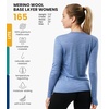 image:image100 Merino Wool Base Layer Women  Long Sleeve Thermal Shirt with Socks  Lightweight Midweight Heavyweight Shirts Naturally OdorResistant Breathable Hiking Cold Weather Base Layer165 Deep Blue