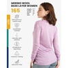 image:image100 Merino Wool Base Layer Women  Long Sleeve Thermal Shirt with Socks  Lightweight Midweight Heavyweight Shirts Naturally OdorResistant Breathable Hiking Cold Weather Base Layer165 Heather Lilac