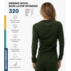 image:image100 Merino Wool Base Layer Women  Long Sleeve Thermal Shirt with Socks  Lightweight Midweight Heavyweight Shirts Naturally OdorResistant Breathable Hiking Cold Weather Base Layer320 Army Green