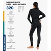image:image100 Merino Wool Base Layer Women Set  Thermal Underwear Women Top Bottom  Lightweight Midweight Heavyweight Base Layer MoistureWicking Breathable Active Underwear Hiking Skiing Camping 320 Charcoal Grey