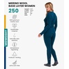 image:image100 Merino Wool Base Layer Women Set  Thermal Underwear Women Top Bottom  Lightweight Midweight Heavyweight Base Layer MoistureWicking Breathable Active Underwear Hiking Skiing Camping250 Deep Teal